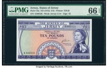 Jersey States of Jersey 10 Pounds ND (1972) Pick 10a PMG Gem Uncirculated 66 EPQ. 

HID09801242017

© 2020 Heritage Auctions | All Rights Reserved