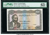Kenya Central Bank of Kenya 50 Shillings 1.7.1969 Pick 9a PMG Choice Uncirculated 63 EPQ. This is the highest graded example on the PMG Census.

HID09...