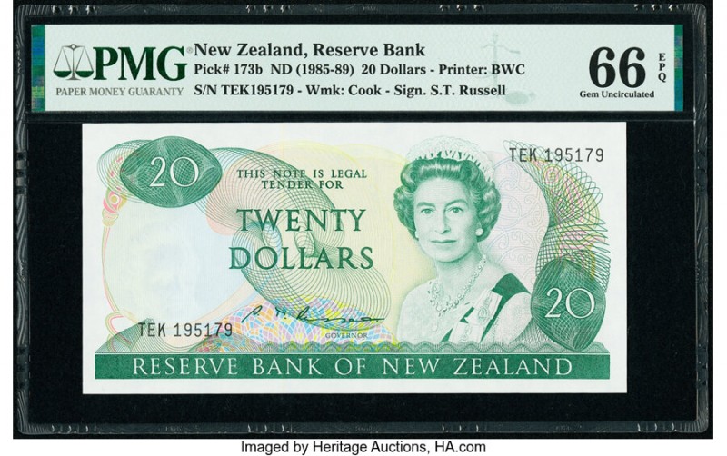 New Zealand Reserve Bank of New Zealand 20 Dollars ND (1985-89) Pick 173b PMG Ge...