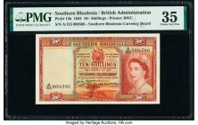 Southern Rhodesia Southern Rhodesia Currency Board 10 Shillings 3.1.1953 Pick 12b PMG Choice Very Fine 35. Low serial A/155 000566.

HID09801242017

©...