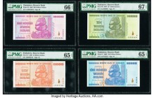 Zimbabwe Reserve Bank of Zimbabwe 500 Million Dollars; 50 Billion Dollars; 10; 100 Trillion Dollars 2008 Pick 82; 87; 88; 91 Four Examples PMG Gem Unc...