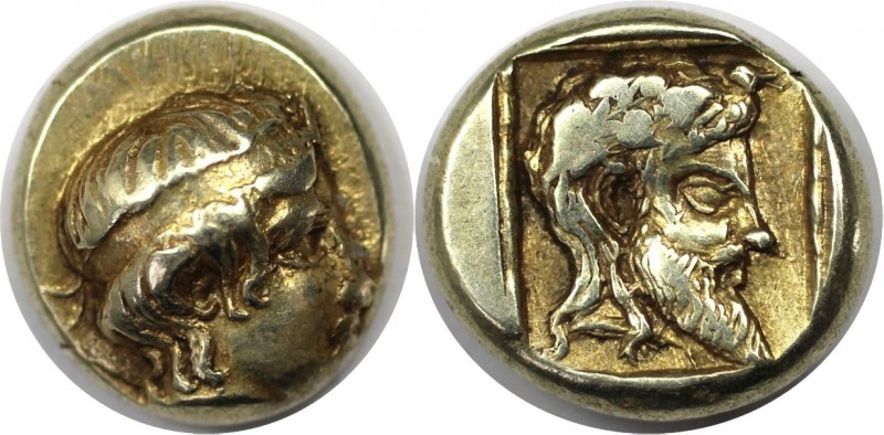 Griechische Münzen, LESBOS. Mytilene. EL Hekte (2.58 g. 11 mm), circa 454-428/7 ...