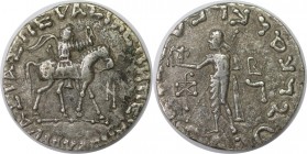 Griechische Münzen, INDO - SKYTHEN. Azes II., 35 v. Chr. - 10 n. Chr. AR-indische Tetradrachme (9.06 g). Sehr schön