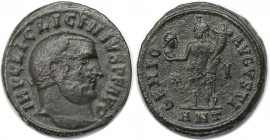 Römische Münzen, MÜNZEN DER RÖMISCHEN KAISERZEIT. Licinius I. (308-324 n. Chr). Follis (5.41 g. 22 mm). Vs.: IMP C LIC LICINIVS PF AVG, Büste mit Lorb...