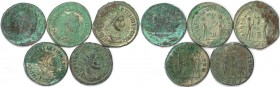 Römische Münzen, Lots und Sammlungen römischer Münzen. MÜNZEN DER RÖMISCHEN KAISERZEIT. Diocletianus (284-305 n. Chr.) Lot von 5 Münzen. Antoninianus ...
