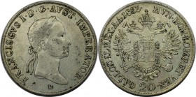RDR – Habsburg – Österreich, RÖMISCH-DEUTSCHES REICH. Franz II.(I) (1792-1835). 20 Kreuzer 1833 B, Silber. Vorzüglich