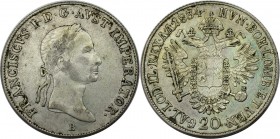 RDR – Habsburg – Österreich, RÖMISCH-DEUTSCHES REICH. Franz II.(I) (1792-1835). 20 Kreuzer 1834 B, Silber. Vorzüglich
