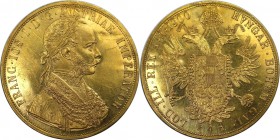 RDR – Habsburg – Österreich, KAISERREICH ÖSTERREICH. Franz Joseph I. (1848-1916). 4 Dukaten 1900, Wien, Gold. 13.96 g. Jaeger 345, Friedberg 487, Heri...