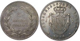 Altdeutsche Münzen und Medaillen, BADEN - DURLACH. Kronentaler 1814 D, Silber. KM 169, AKS 25. Sehr schön-vorzüglich