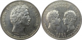 Altdeutsche Münzen und Medaillen, BAYERN / BAVARIA. Ludwig I. (1825-1848). Reichenbach und Fraunhofer. Geschichtstaler 1826, Silber. AKS 114. Sehr sch...