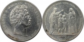 Altdeutsche Münzen und Medaillen, BAYERN / BAVARIA. Ludwig I. (1825-1848). Benediktiner. Geschichtstaler 1835, Silber. AKS 137. Fast Vorzüglich, kl. K...