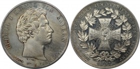 Altdeutsche Münzen und Medaillen, BAYERN / BAVARIA. Ludwig I. (1825-1848). Sankt Michaels Orden. Geschichtstaler 1837, Silber. AKS 139. Fast Stempelgl...