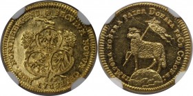 Altdeutsche Münzen und Medaillen, NÜRNBERG, STADT. 1/2 Lammdukat ND (1700) GFN, Gold. Fb. 1887. NGC MS 62