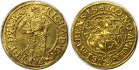Altdeutsche Münzen und Medaillen, PFALZ - SIMMERN. Dukat 1579, Rs.: Pfalzgraf in voller Rüstung stehend, RICHARD · G · C - PA - · RHE · DVX · BA - · V...