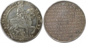 Altdeutsche Münzen und Medaillen, SACHSEN - ALBERTINE. Johann Georg II. (1656-1680). Reichstaler 1657, auf das Vikariatt, Vs.: Kurfürst in Kurornat zu...