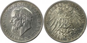 Deutsche Münzen und Medaillen ab 1871, REICHSSILBERMÜNZEN. Bayern. Ludwig III. (1913-1918). 3 Mark 1914 D, Silber. Jaeger 52. Vorzüglich