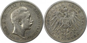 Deutsche Münzen und Medaillen ab 1871, REICHSSILBERMÜNZEN, Preußen. Wilhelm II. (1888-1918). 5 Mark 1896 A, Silber. Jaeger 104. Sehr schön