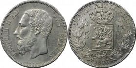 Europäische Münzen und Medaillen, Belgien / Belgium. Leopold II. (1835-1909). 5 Francs 1873, Silber. KM 24. Vorzüglich
