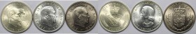 Europäische Münzen und Medaillen, Dänemark / Denmark, Lots und Sammlungen. 5 Kroner 1960, 5 Kroner 1964, 5 Kroner 1967, Lot von 3 Münzen. Stempelglanz...