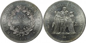 Europäische Münzen und Medaillen, Frankreich / France. Herkulesgruppe. 50 Francs 1978, Silber. Stempelglanz