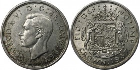 Europäische Münzen und Medaillen, Großbritannien / Vereinigtes Königreich / UK / United Kingdom. George VI. (1936-1952). Crown 1937, Silber. KM 857. V...