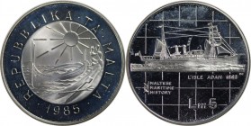 Europäische Münzen und Medaillen, Malta. L'Isle Adam. 5 Liri 1985, Silber. 0.59 OZ. KM 74. Polierte Platte