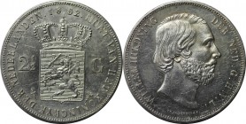 Europäische Münzen und Medaillen, Niederlande / Netherlands. Wilhelm III. (1849-1890). 2-1/2 Gulden 1852, Silber. KM 82. Vorzüglich, berieben