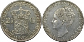 Europäische Münzen und Medaillen, Niederlande / Netherlands. Wilhelmina (1890-1948). 2-1/2 Gulden 1933, Silber. 0.58 OZ. KM 165. Vorzüglich