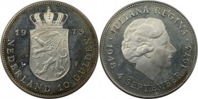Europäische Münzen und Medaillen, Niederlande / Netherlands. Juliana (1948-1980). 10 Gulden 1973, 25 jähriges Regierungsjubiläum. Silber. 0.58 OZ. KM ...