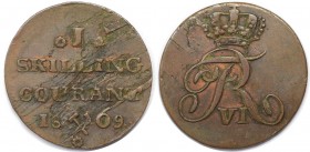 Europäische Münzen und Medaillen, Norwegen / Norway. Frederik VI. (1808-1814). 1 Skilling 1809, Kupfer. KM 274.2. Sehr schön