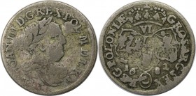 Europäische Münzen und Medaillen, Polen / Poland. Johann III. Sobieski (1674-1696). 6 Gröscher 1682 TLB, Silber. Schön