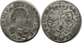 Europäische Münzen und Medaillen, Polen / Poland. Johann III. Sobieski (1674-1696). 6 Gröscher 1682 TLB, Silber. KM 128, Kopicki 1957. Schön-sehr schö...