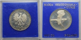 Europäische Münzen und Medaillen, Polen / Poland. Maria Slodowska Curie. 100 Zlotych 1974, Silber. 0.33 OZ. KM Y#71. Polierte Platte