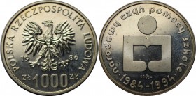 Europäische Münzen und Medaillen, Polen / Poland. Volksrepublik Polen. 1000 Zlotych 1986 Proba, Silber. KM Pr550. Polierte Platte, Haarkratzer