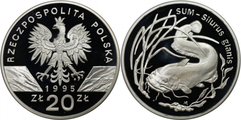 Europäische Münzen und Medaillen, Polen / Poland. Sum Fischer. 20 Zlotych 1995, ...