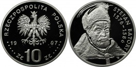 Europäische Münzen und Medaillen, Polen / Poland. Stefan Batory. 10 Zlotych 1997, Silber. 0.42 OZ. KM Y# 327. Polierte Platte