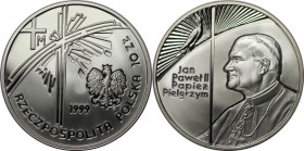 Europäische Münzen und Medaillen, Polen / Poland. Papst Johannes Paul II. 10 Zlotych 1999, Silber. 0.42 OZ. KM Y#360. Polierte Platte