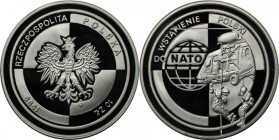 Europäische Münzen und Medaillen, Polen / Poland. Polens Beitritt zur NATO. 10 Zlotych 1999, Silber. 0.42 OZ. KM Y# 359. Polierte Platte
