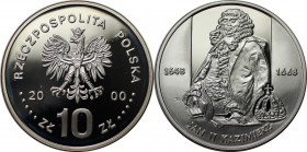 Europäische Münzen und Medaillen, Polen / Poland. Jan Kazimierz II. (1648-68). 10 Zlotych 2000, Silber. 0.42 OZ. KM Y# 400. Polierte Platte