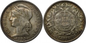Europäische Münzen und Medaillen, Portugal. 50 Centavos 1913, Silber. KM 561. Sehr schön-vorzüglich