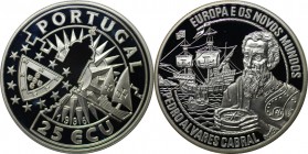 Europäische Münzen und Medaillen, Portugal. Pedro Álvares Cabral. 25 Ecu 1996, Silber. KM X# 53. Polierte Platte