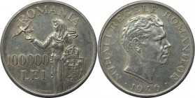 Europäische Münzen und Medaillen, Rumänien / Romania. Mihael I. (1940-1947). 100000 Lei 1946, Silber. KM 71. Fast Vorzüglich