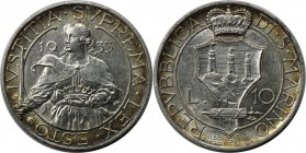 Europäische Münzen und Medaillen, San Marino. 10 Lire 1933 R, Silber. KM 10. Vorzüglich