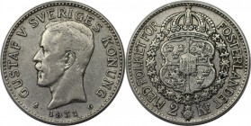 Europäische Münzen und Medaillen, Schweden / Sweden. Gustaf V. (1907-1950). 2 Kronor 1931, Silber. KM 787. Sehr schön