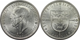 Europäische Münzen und Medaillen, Schweden / Sweden. Gustaf V. (1907-1950). 500 Jahre Reichstag. 5 Kronor 1935, Silber. KM 806. Fast Stempelglanz
