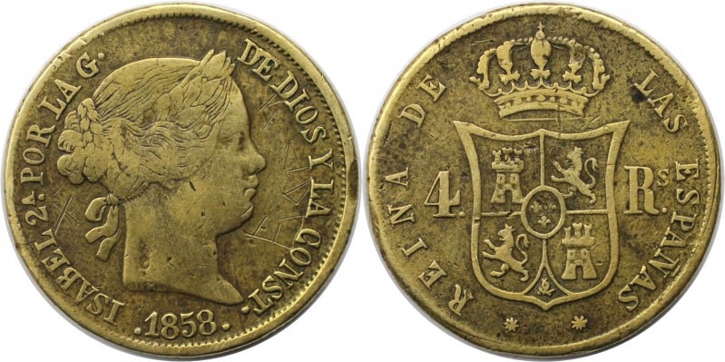 Europäische Münzen und Medaillen, Spanien / Spain. Isabella II. (1833-1868). 4 R...