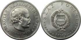 Europäische Münzen und Medaillen, Ungarn / Hungary. Semmelweis. 100 Forint 1968, Silber. KM 584. Fast Stempelglanz