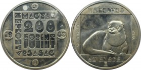 Europäische Münzen und Medaillen, Ungarn / Hungary. Bedrohte Tiere: Fischotter. 200 Forint 1985, Silber. 0.33 OZ. KM 643. Stempelglanz