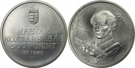 Europäische Münzen und Medaillen, Ungarn / Hungary. 200. Geburtstag von Ferenc Kölcsey. 500 Forint 1990, Silber. 0.81 OZ. KM 699. Stempelglanz