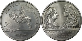 Europäische Münzen und Medaillen, Ungarn / Hungary. 500. Todestag von König Matthias I. Corvinus - Matthias & Beatrix. 500 Forint 1990, Silber. 0.58 O...